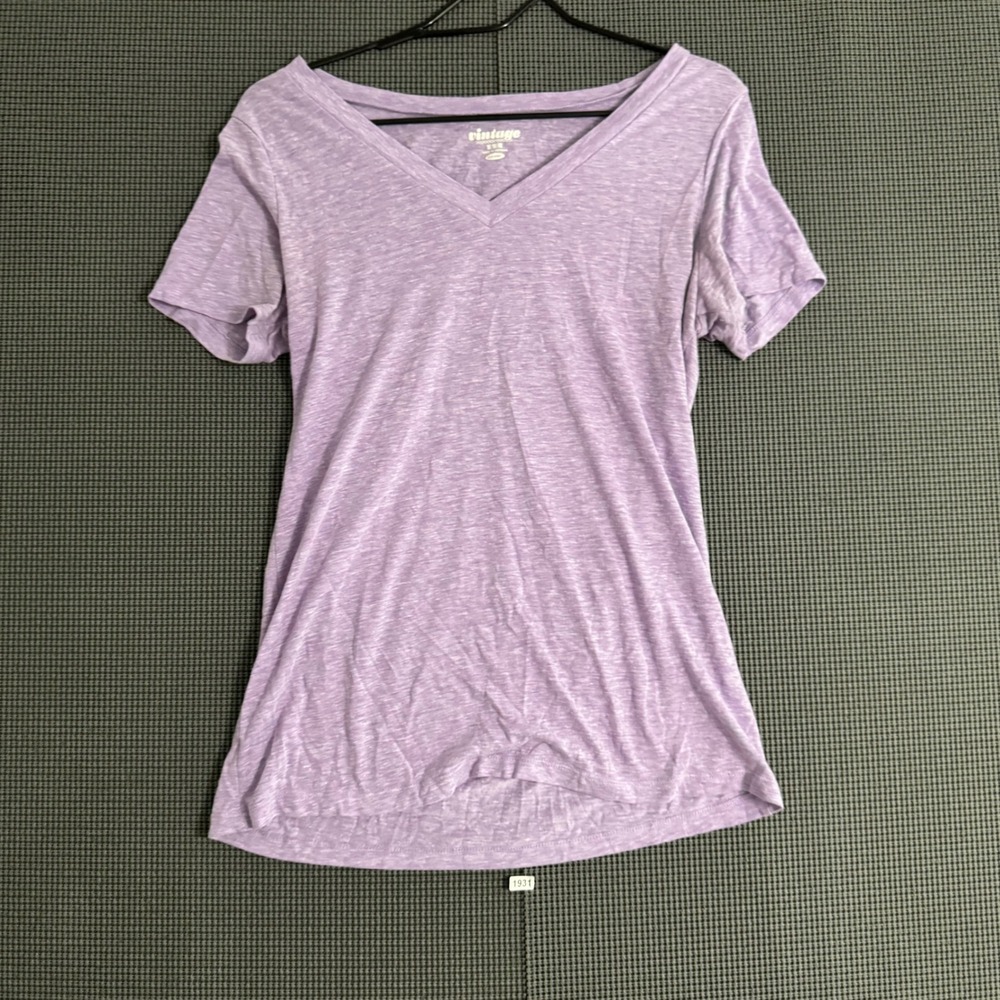 Old Navy Vintage V-Neck T-Shirt Purple Heathered Slub Knit Short Sleeve Tee M